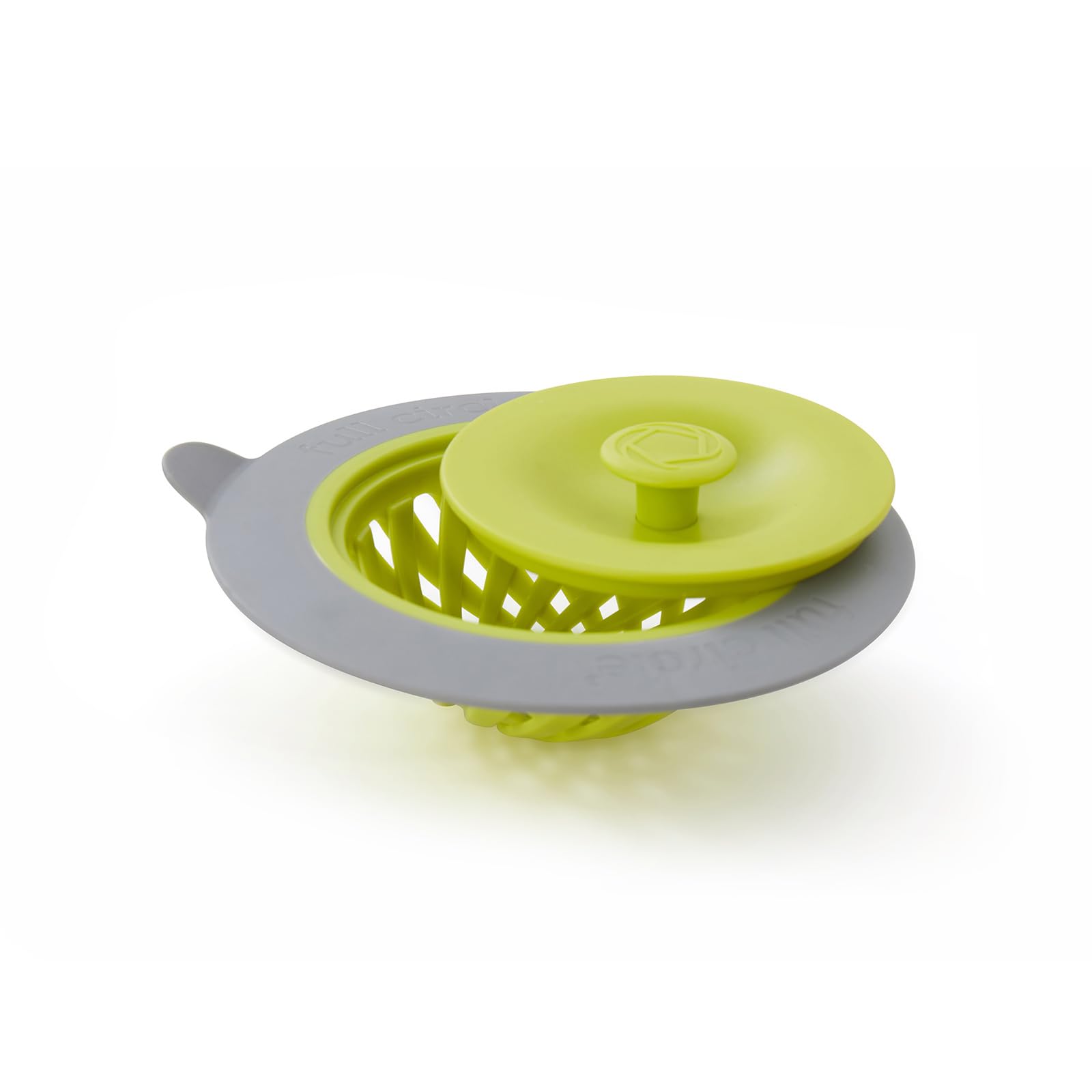 Photo 1 of Full Circle Sinksational Sink Drain Strainer & Stopper – 2-in-1 with Separate Plug, Anti-Clog Design, Perfect Seal, Green/Gray