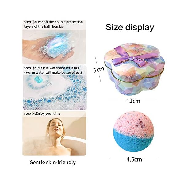 5+1 Bath Bombs Gift Set, 100% Handmade Pure Essential Oil Bath Bombs, Fizzy Spa for Moisturing Skin, Best Gift Choice…