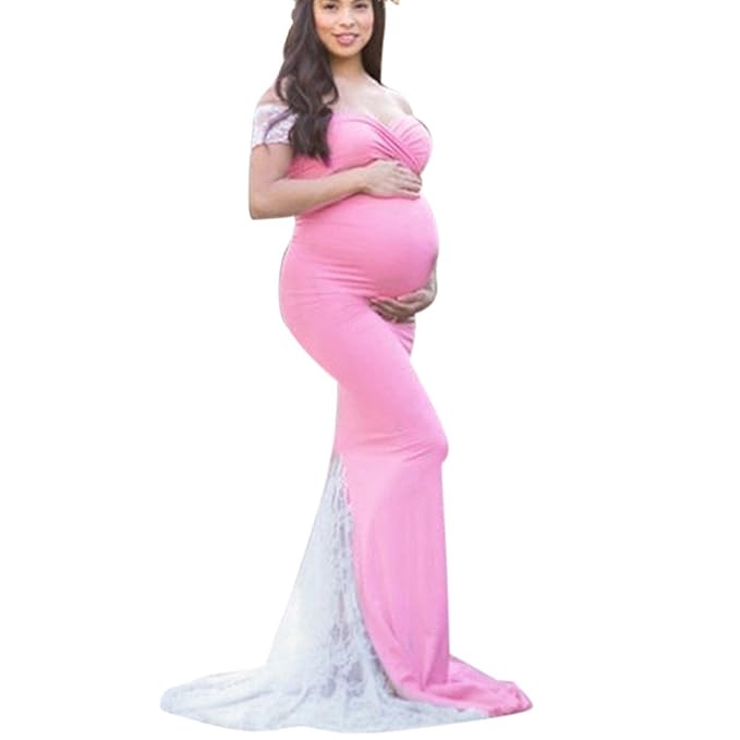 Tanhangguan Maternity Dresses For Photography Maternity Lace Gown