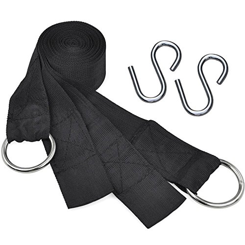 Tree Nylon Hanging Hammock Straps Kit 2" Hook S Rings 300LB Weight Capacity NEW - Thumbnail 3