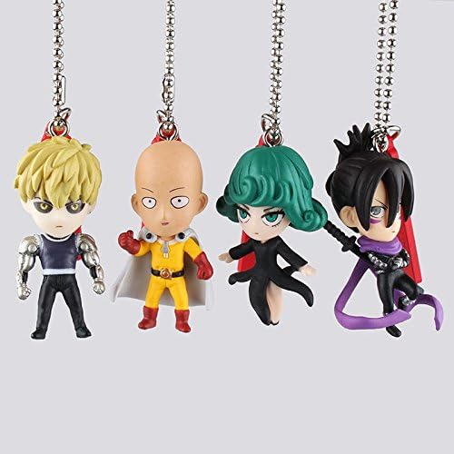 Anime One Punch Man Saitama Tatsumaki Genos PVC Action Figure Key Chains Key Rings Pendants Collectible Models Toys Doll ACAF022