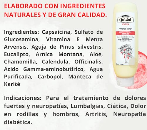 Ungüento para Dolor Intenso tipo Neuropático con Capsaicína Quidol Extra 150gr