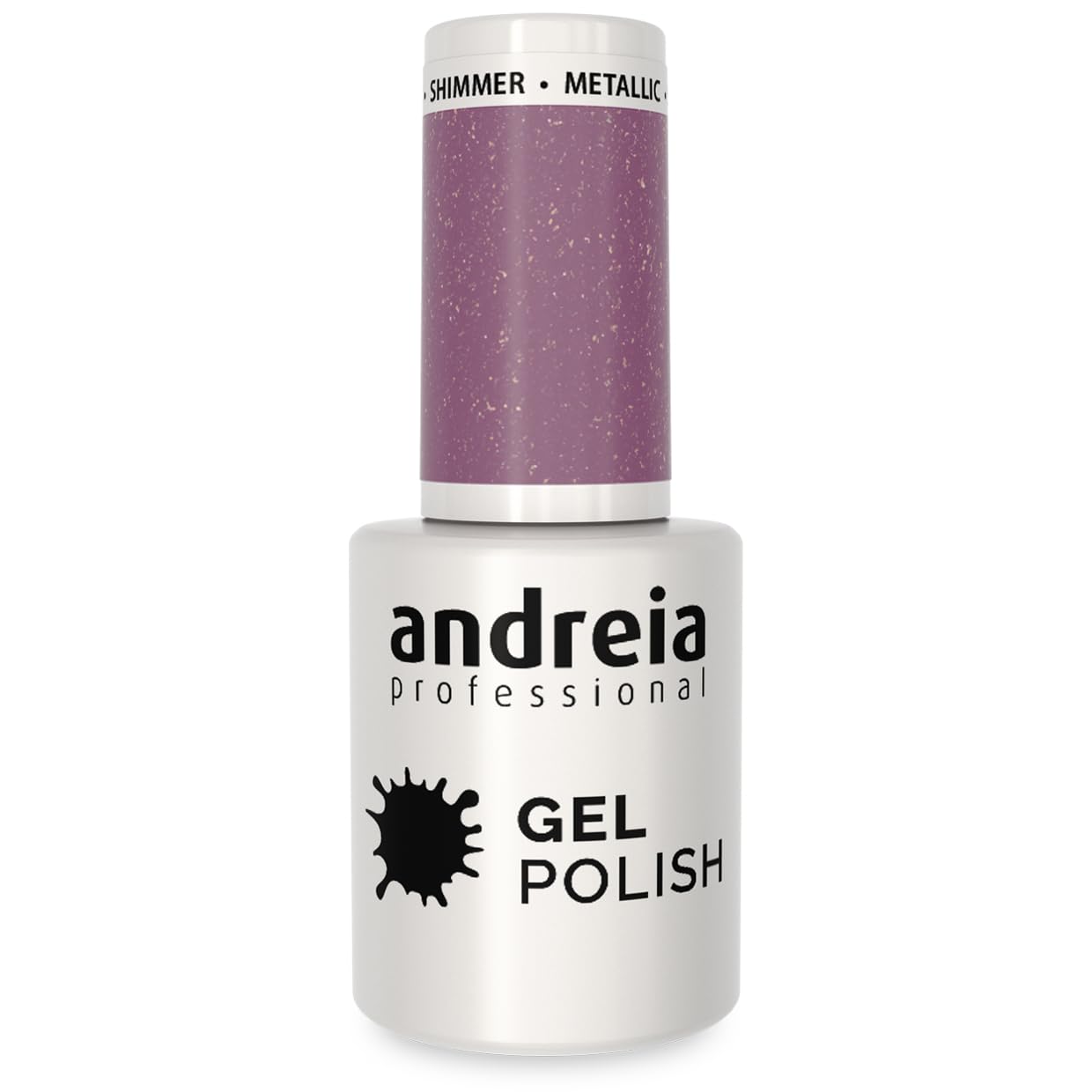 Andreia Semi-Permanent Nail Gel Polish for UV/LED Lamp - Intense Shine and 4 weeks Lasting Manicure Nail Gel Varnish - Colour 258 Metallic Purple - Soft Shades of Grey 10.5 ml