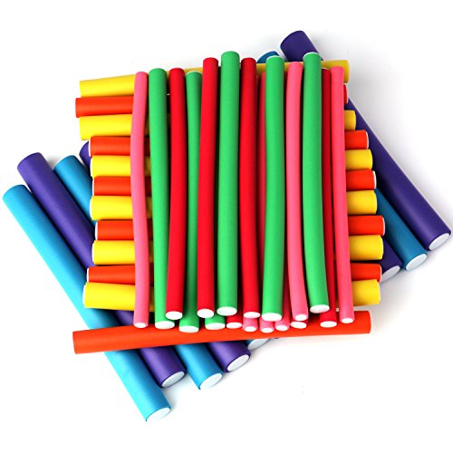 Minerva 42-pack 7'' Twist-flex Foam Hair Roller Curling Rods- Hair Curlers Rollers for Short, Medium and Long Hair (Multicolor-New) - Thumbnail 2