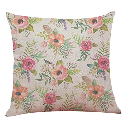 2018 Pillow Cases,Spring Floral Cushion Cover Throw Pillow Covers Home Decor Sofa Car Cushion Case (E)