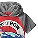 Hot Wheels Boys Short Sleeve Tee Shirt and Hooded T-Shirt 2 Pack Set (4, Grey/Red)