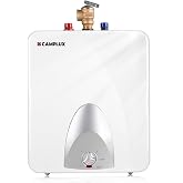 CAMPLUX Electric Hot Water Heater 6 Gallons, 120-Volt Corded 1440W Point of Use Mini-Tank Electric Water Heater, Wall or Floor Mounted, UL Listed ME60