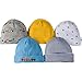 Gerber Baby Boys' 5-Pack Caps, Little Cars, 0-6 Months
