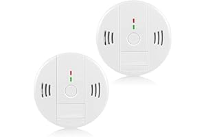 GLBSUNION Combination Smoke and Carbon Monoxide Detector Alarm, 2-Pack Beeps Warning Smoke and CO Alarms for Basements Travel Home Office House Bedroom Living Room Car, Battery Operated, Comply with UL 217/2034
