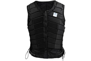 Menolana Horse Riding Safety Eventing Equestrian Protective for Adults Boys and Girls, Equine Equestrian Equipment Supplies, Black