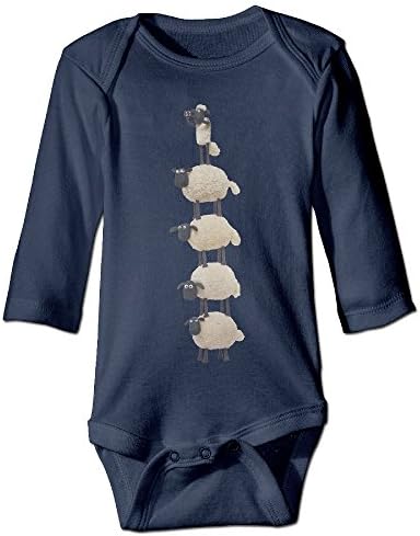 Baby Child 100% Cotton Long Sleeve Onesies Toddler Bodysuit Shaun The Sheep Babysuits Navy Size 18 Months