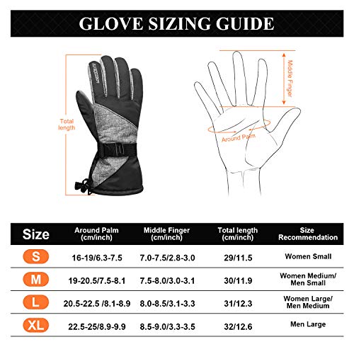 image for Anqier Winter Gloves for Women Thermal Waterproof Mens Ski Gloves 3M T