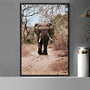 signwin Framed Canvas Wall Art Elephants Animals Dramatic...
