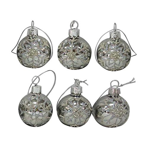 Kurt Adler Snowflake Name Card Holder, 1.5-Inch, Silver, Set of 6