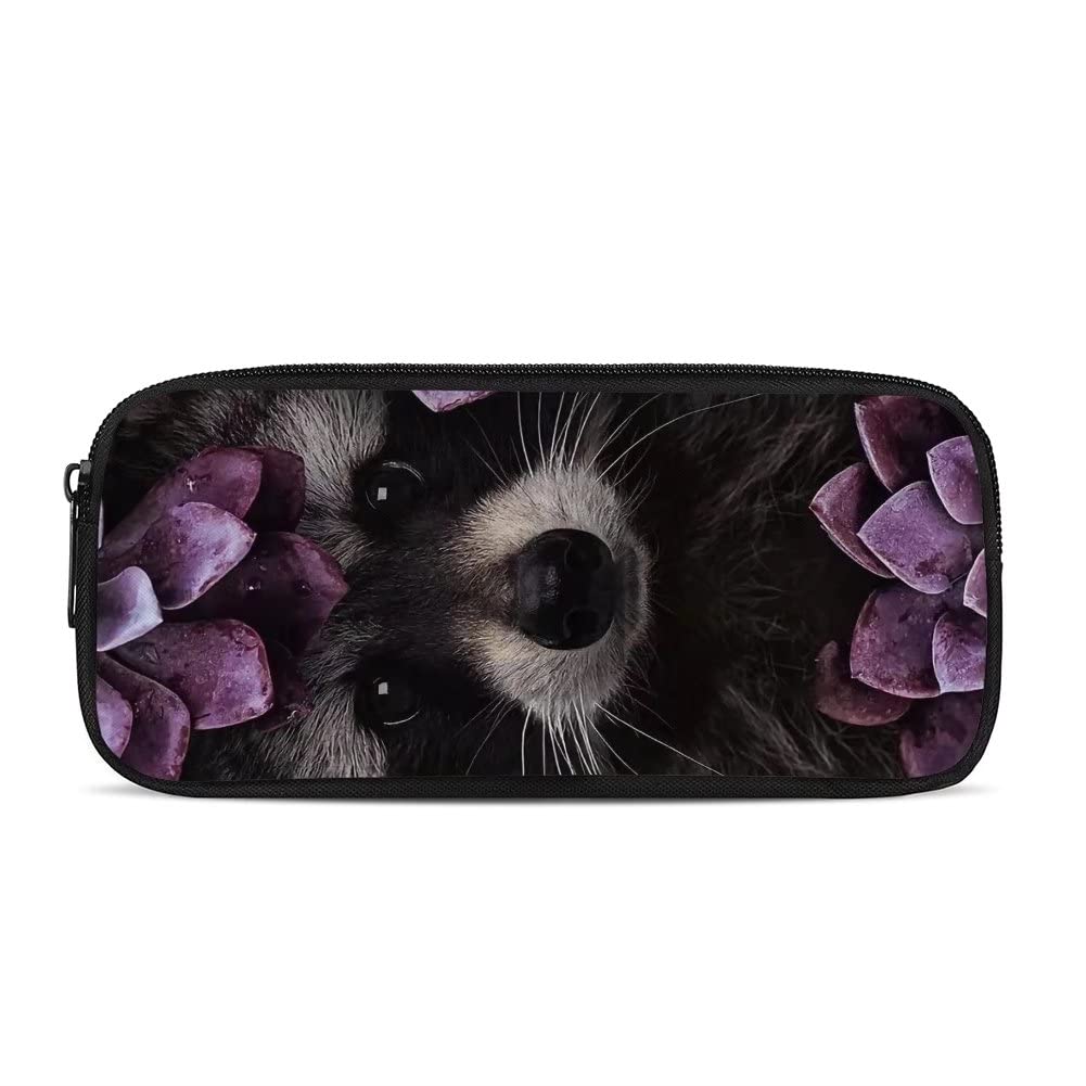 COEQINE Pencil Pen Case with Cute Animal Floral Pattern Zipper Closure Large Capacity Storage Pouch Stationery Bag for Office School Home