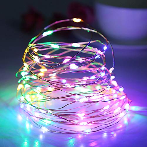 String Lights, Waterproof LED String Lights,2 Pack 20ft 60 LED Festival Decorations Crafting Battery Powered Copper Wire Starry Fairy Lights (Multicolor)