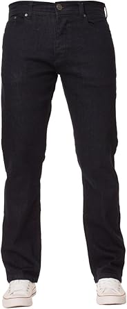 mens black straight leg stretch jeans