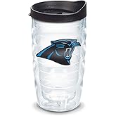 Tervis Made in USA Double Walled NFL Carolina Panthers Insulated Tumbler Cup Keeps Drinks Cold & Hot, 10oz Wavy, Primary Logo