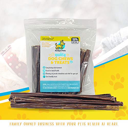hotspot pets 6 Inch Beef Gullet Sticks for Dogs (10 Pack) | All Natural Esophagus Dog Chew Snacks | Hollow Jerky Treats Made from Grass Fed Cattle | Fantastic Alternative for Rawhide and Bully Sticks
