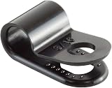 GTSE 100 Pack Black Nylon P-Clips 5.0mm 3/16" Diameter Plastic Cable Clips