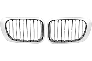 AstraDepot Chrome Front Kidney Grille Grill Replacement For BMW E46 2-Door 1999-2002