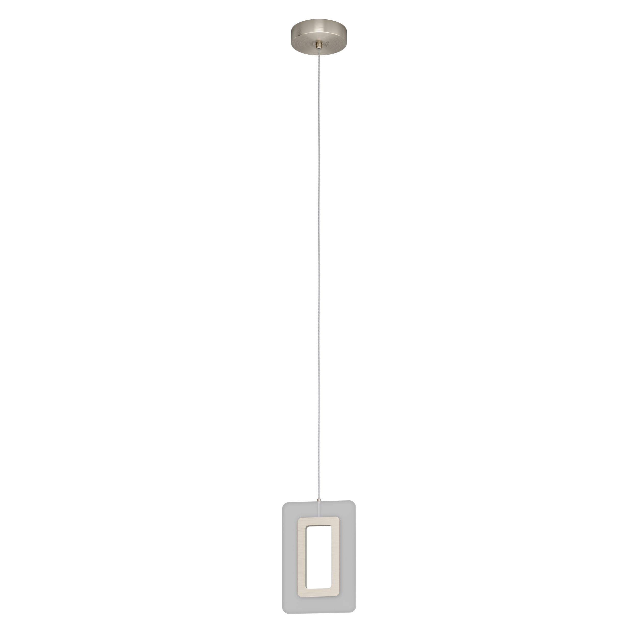 EGLO Enaluri LED Pendant Light, 1 Bulb Modern Pendant Light Made of Steel and Plastic, Dining Table Lamp in Matte Nickel, Satined, Living Room Lamp, Hanging Warm White