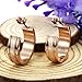 Opk Jewelry Fashion Women's Earrings Rose Gold Dull Polished Circle Stainless Steel Hoop Earring