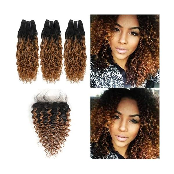 Water Wave Closure Wig Brazilian Virgin Hair Water Wave Transparent