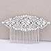 Fairy Moda Long Crystal Floral Bridal Wedding Hair Comb Silver Tone for Women (Width 4 1/8