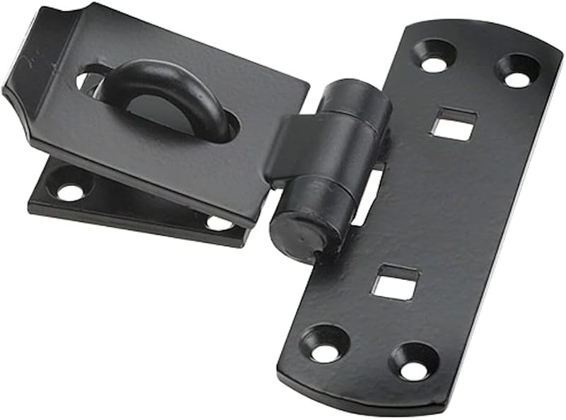 Merriway BH04493 150mm Heavy Duty Security Vertical Hasp and Staple Black