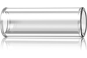 LIFEHIM Borosilicate Glass Guitar Slide Ring for Electric and Acoustic, Medium Size 9-10, Thick Walled Slider for Finger/Pinky Resonator Tube, Heavy Duty Guitar Accessories