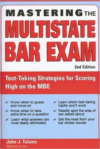 Mastering The Multistate Bar Exam Test Taking Strategies For Scoring High On The Mbe Mastering The Mbe Talamo John 9781572485969 Amazon Com Books