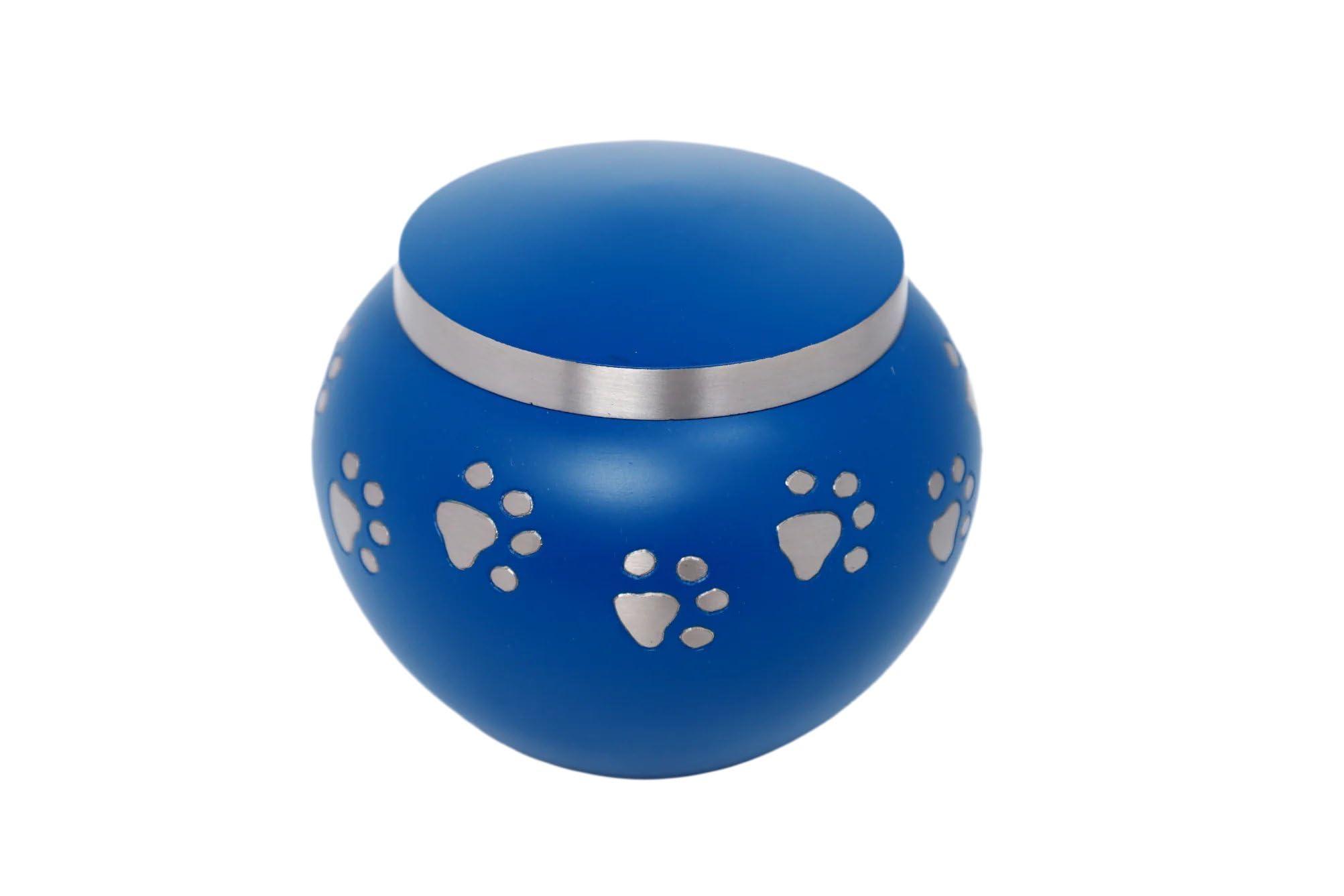 Royal Rapture Urn For Ashes Memorial Funeral Cremation Love Urns decorativePaw Engraved Jar |Pet Dog Cat| (Blue, 4") RPJM01-01