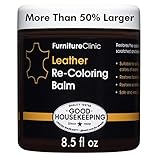 Furniture Clinic Leather Recoloring Balm - Renew, Restore & Repair Color to Faded and Scratched Leather | 21 Color Choices, Works on Couches, Car Seats, Clothing & Purses - 8.5 Fl. Oz (White)