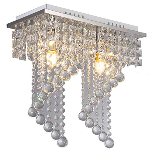 DDKK 2019 New Crystal Chandelier Pendeant Ceiling Lamp LED Modern Light Home Decor 2 Light E12 Ship from USA Directly