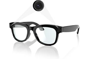 Piluyaa Smart Camera Glasses with 5MP Ultra-Wide Camera HD 1080P, Blue Light Blocking, AI Voice Control, 4H Playtime, Wi-Fi/Bluetooth 5.3 for HD Video & Immersive Audio