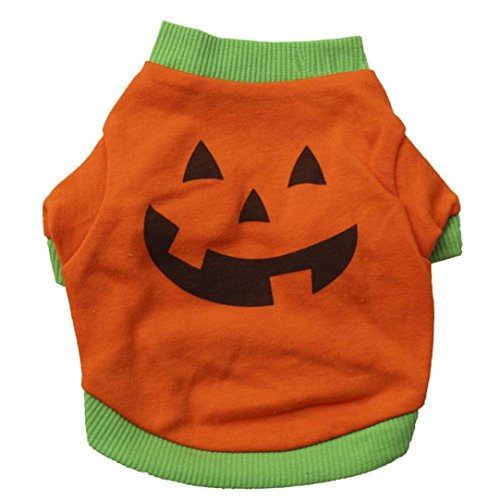 Sumen Halloween Puppy Dog Shirts Slim Cute Pumpkin Pet Costumes