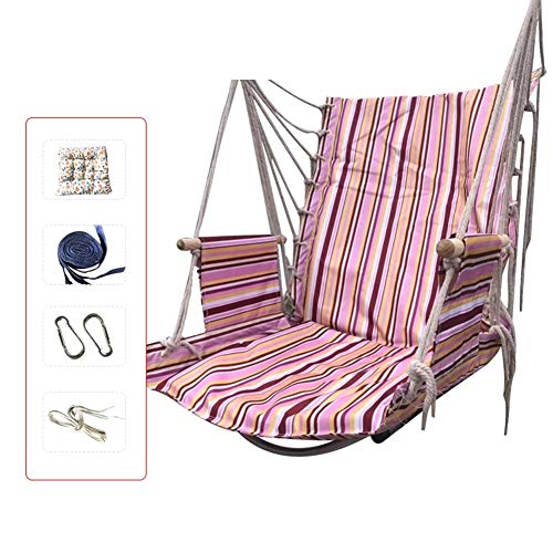 Lianle Fashion Casual Hanging Rope Hammock Chair Swing Seat for Indoor Outdoor Spaces，Durable Hanging Chair for Yard Bedroom Porch