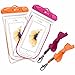 Waterproof Case, 2 Pack F-color Waterproof Phone Pouch Dry Bag for Skiing, Shower, Fishing, Protect iPhone 6S Plus SE, Samsung Galaxy S7 Edge, HTC, Up to 5.7 Inch Diagonal Orange Pink