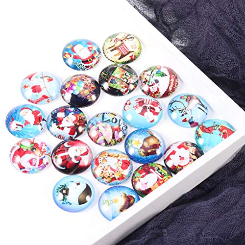 60 Pcs Glass Cabochons,Mosaic Printed Glass Dome Cabochons Mosaic Tiles for Jewelry Crafts Making - Thumbnail 4