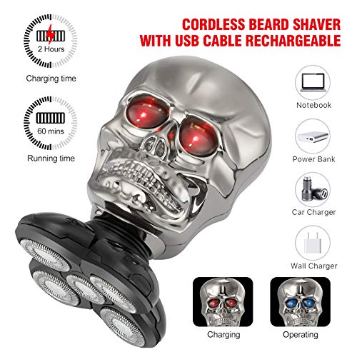 Electric Men\'s Shaver Razor IPX6 Waterproof, Cosyonall 5D Floating Beard Shaver Trimmer Grooming, Cordless Rotary Trimmers for Bald Head, USB Quick Rechargeable