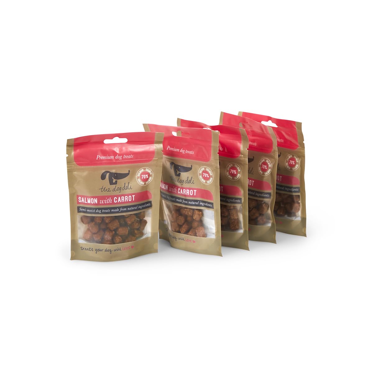 Petface Salmon with Carrot Semi-Moist Dog Treats 70 g (Pack of 5)