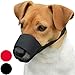 CollarDirect 2-PCs Set Dog Muzzles - Adjustable Soft Breathable Nylon Dog Mouth Guard Cover for Small, Medium and Large Dogs, Anti Chewing, Barking & Biting - Black & Red (2 Black, S)