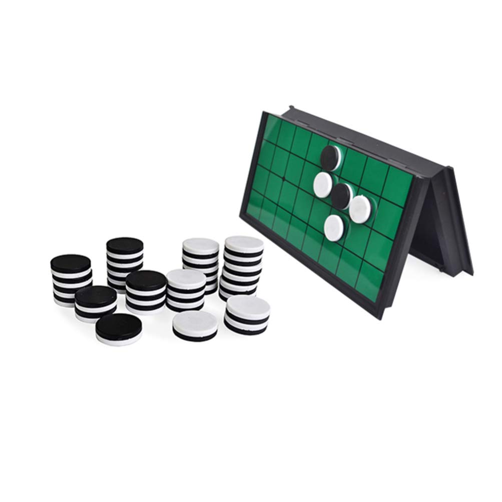 TOYANDONA 1 Set Magnetic Board Game Toys Reversi Game Draughts Board Game Set Folding Travel Games Black White Gobang