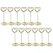 Bememo Gold Heart Shape Photo Holder Stands Table Number Holders Place Card Paper Menu Clips for Weddings, 12 Pack