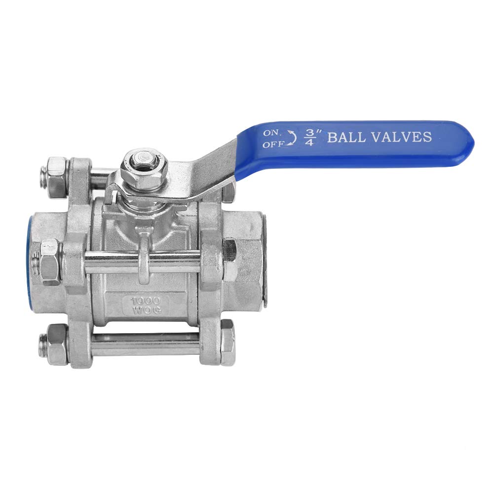 Ball Valve, DN20 304 Stainless Steel Pipe Ball Valve Three-piece Body Type Full Port Ball Valve 3/4" NPT - Image 4