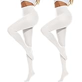 Century Star Womens Tights Opaque Ballet Dance Tights Stockings for Women High Waist 80D Control Top Run Resistant Pantyhose