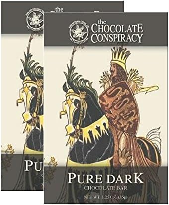 70 Dark Chocolate Bars - Gluten Free Luxury Chocolates for the Whole Family (Pure Dark 75% Cacao, 2-pack)