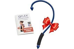 Q-Flex Massage Tool - Self-Massage Stick - Trigger Point Therapy, Muscle Care, Relaxation - Easy-to-Use Massager for Home & Travel - Seen On Shark Tank - Back, Neck, Shoulders, Feet (Blue)
