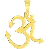 Jewelry America Solid 14k Yellow Gold Om Spiritual Symbol Pendant